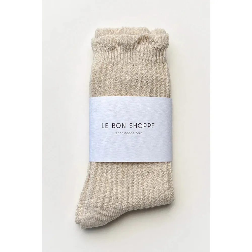 Le Bon Shoppe - Linen Scallop Socks | Naturel